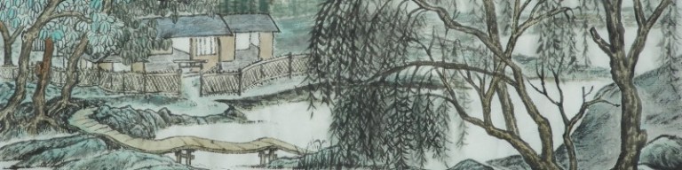 Blue Green Landscape after Wang Jian - detail - Paul Maslowski 2019