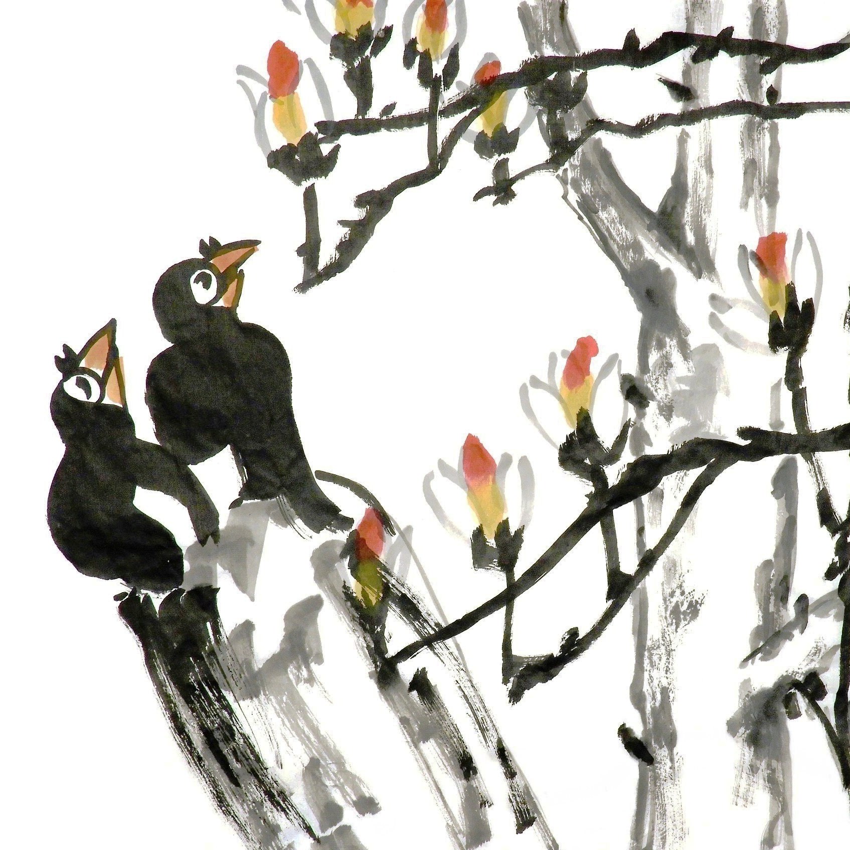 Two Birds and Magnolia by Claire Seaton 2019