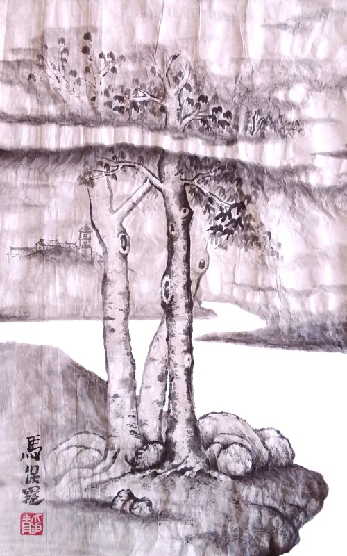 Hidden village in mist by Paul Maslowski