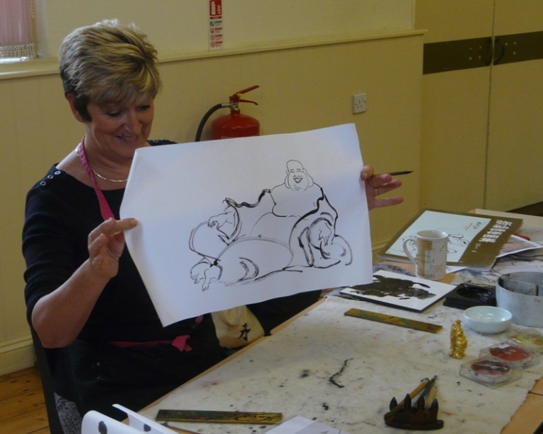 2014-09-20 Claire teaching Happy Buddhas