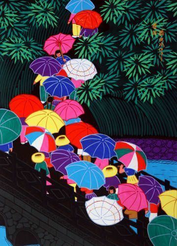 Chinese Umbrellas folk art