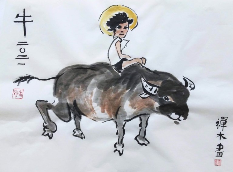 Ox and boy - Claire Seaton 2021