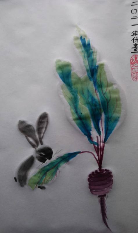 Rabbit Turnip and Blue Green Leaves - Sue Smith 2021