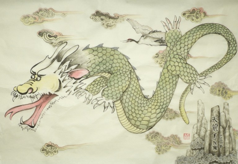 Heavenly Dragon with Crane - P Maslowski 2022